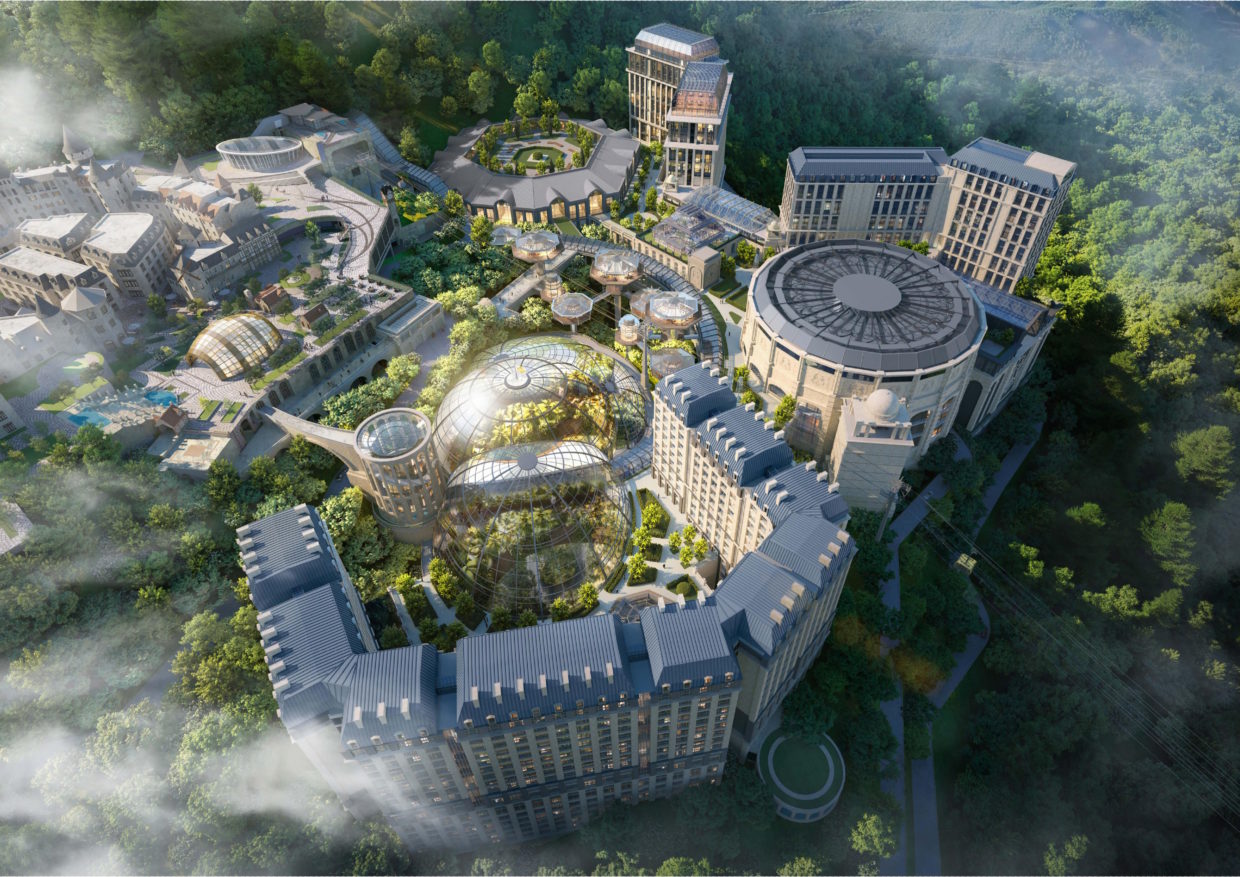 birds eye view of ba na hills entertainment complex
