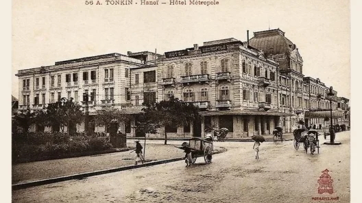 Metropole Hanoi on a postcard during the colonial time